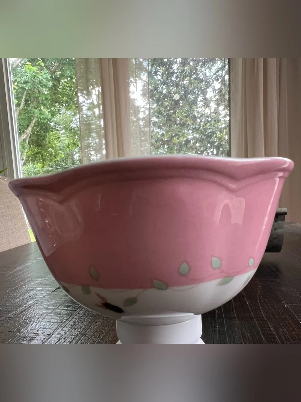 Butterfly Meadow by Lenox Pink fruit / ice cream bowl 4.75”